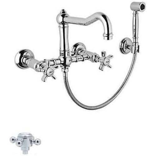 Настенный Мостовой смеситель Rohl A1456 Country Kitchen, polished chrome - фото