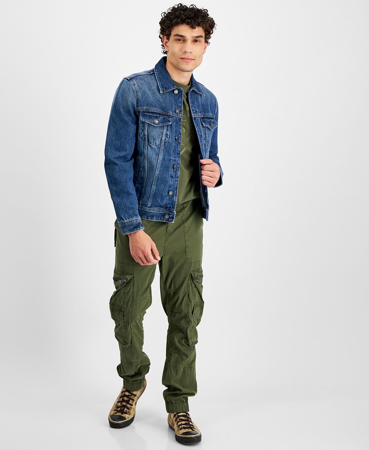Мужская джинсовая куртка dillon GUESS, мульти мужская куртка dillon trucker созданная для macy s sun stone мульти