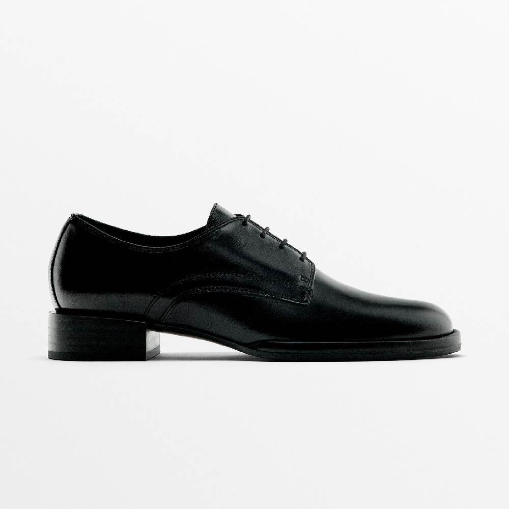 

Туфли Massimo Dutti Lace-Up Flat, черный