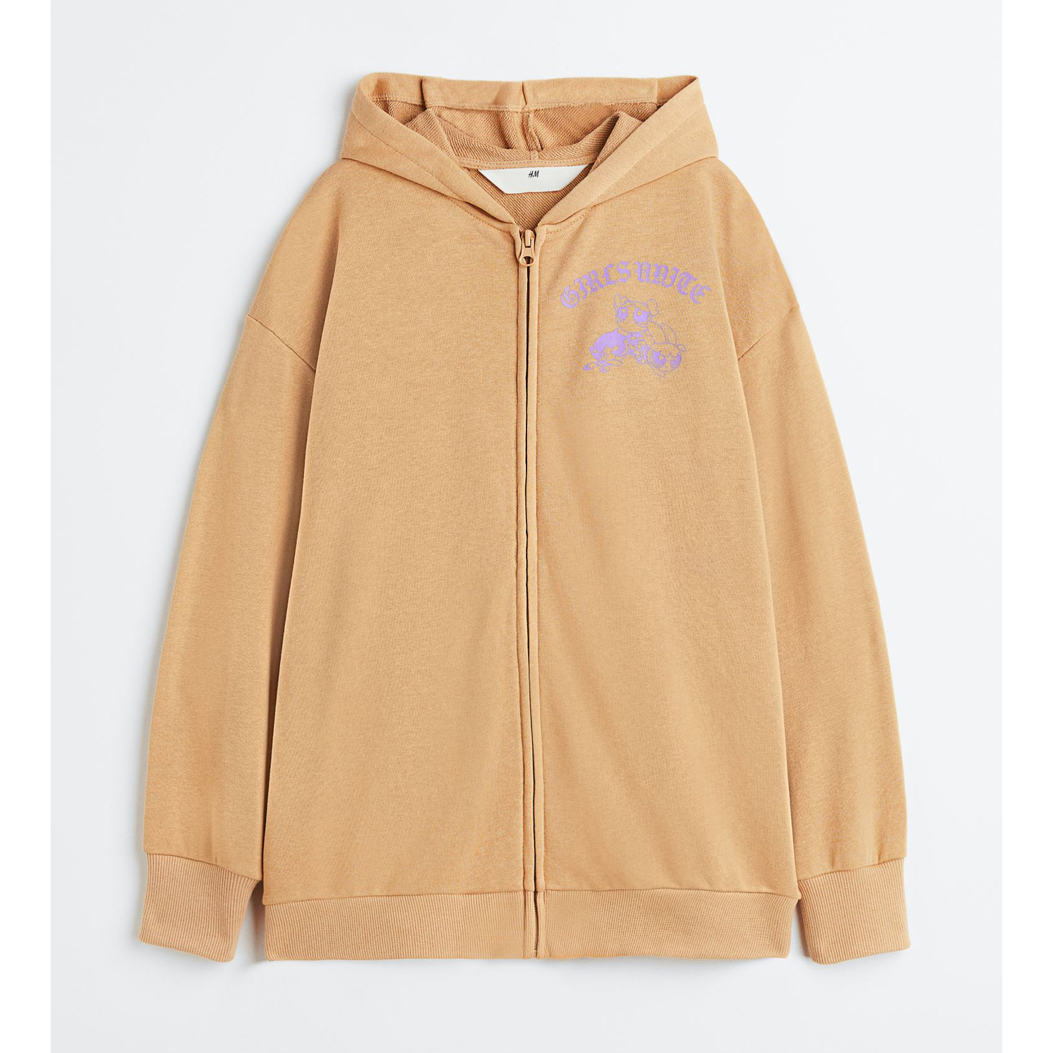 

Толстовка оверсайз с капюшоном и принтом H&M The Powerpuff Girls, бежевый