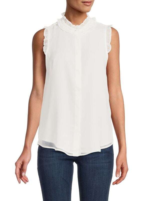 

Топ Шифоновый Karl Lagerfeld Paris без рукавов, soft white