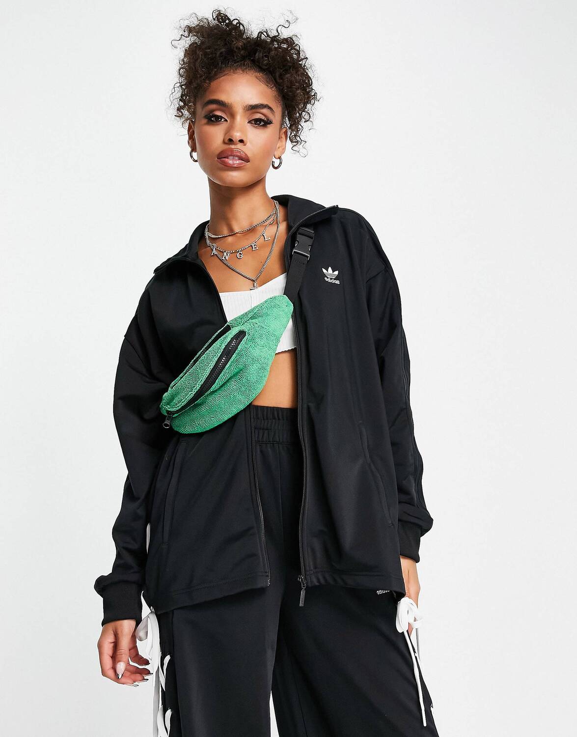 

Черный спортивный топ со шнуровкой adidas Originals 'Always Original'