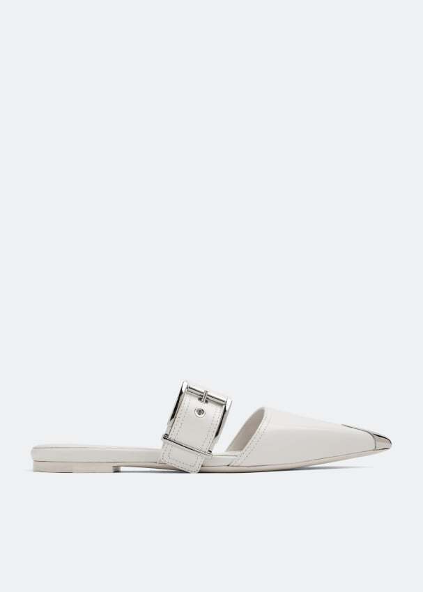 

Мюли ALEXANDER MCQUEEN Punk flat mules, белый
