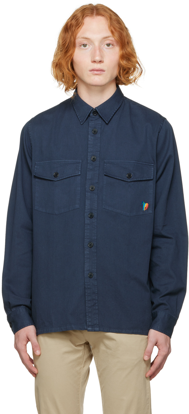 

Темно-синяя рубашка под зебру PS by Paul Smith