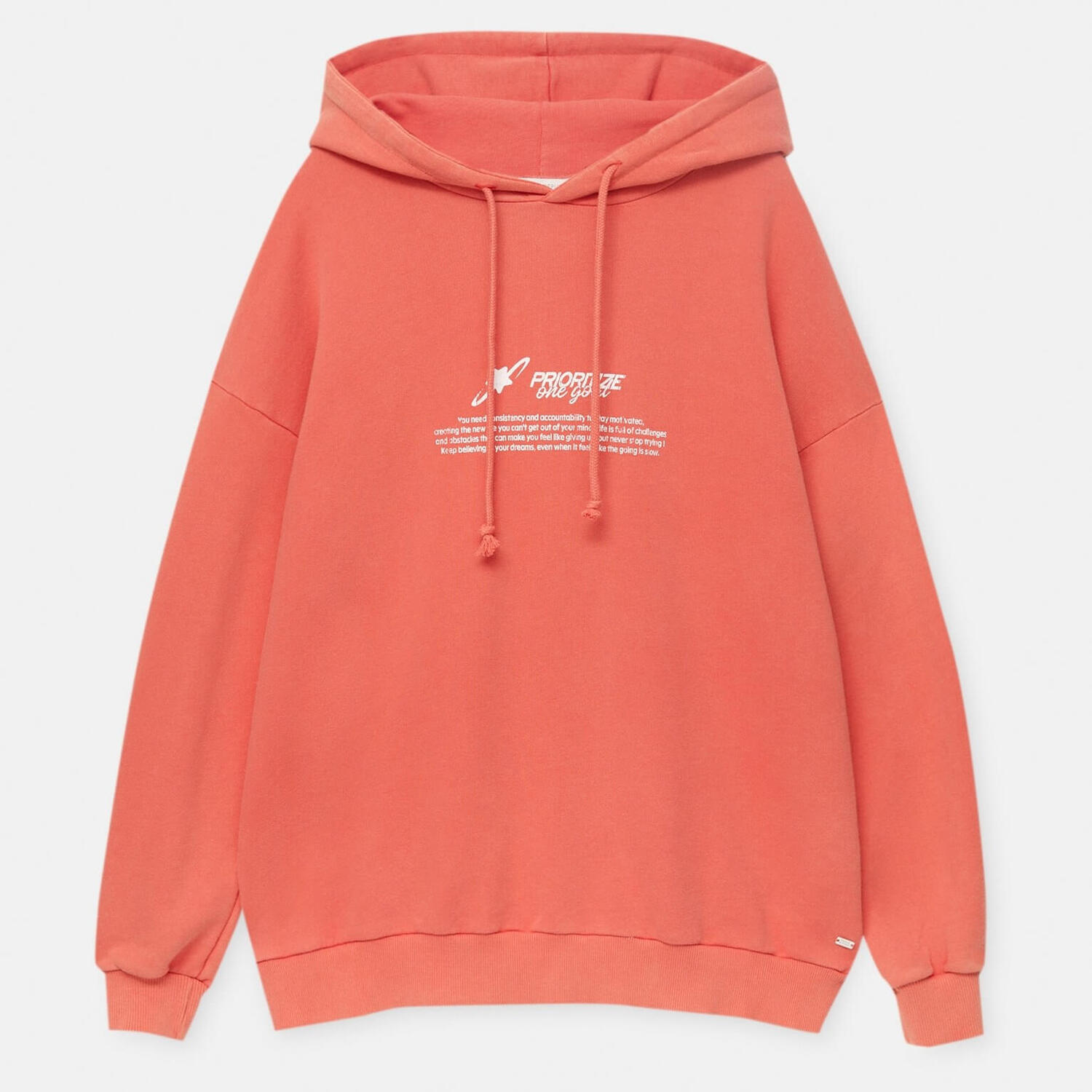 

Худи Pull&Bear With One Goal Slogan, коралловый, Красный