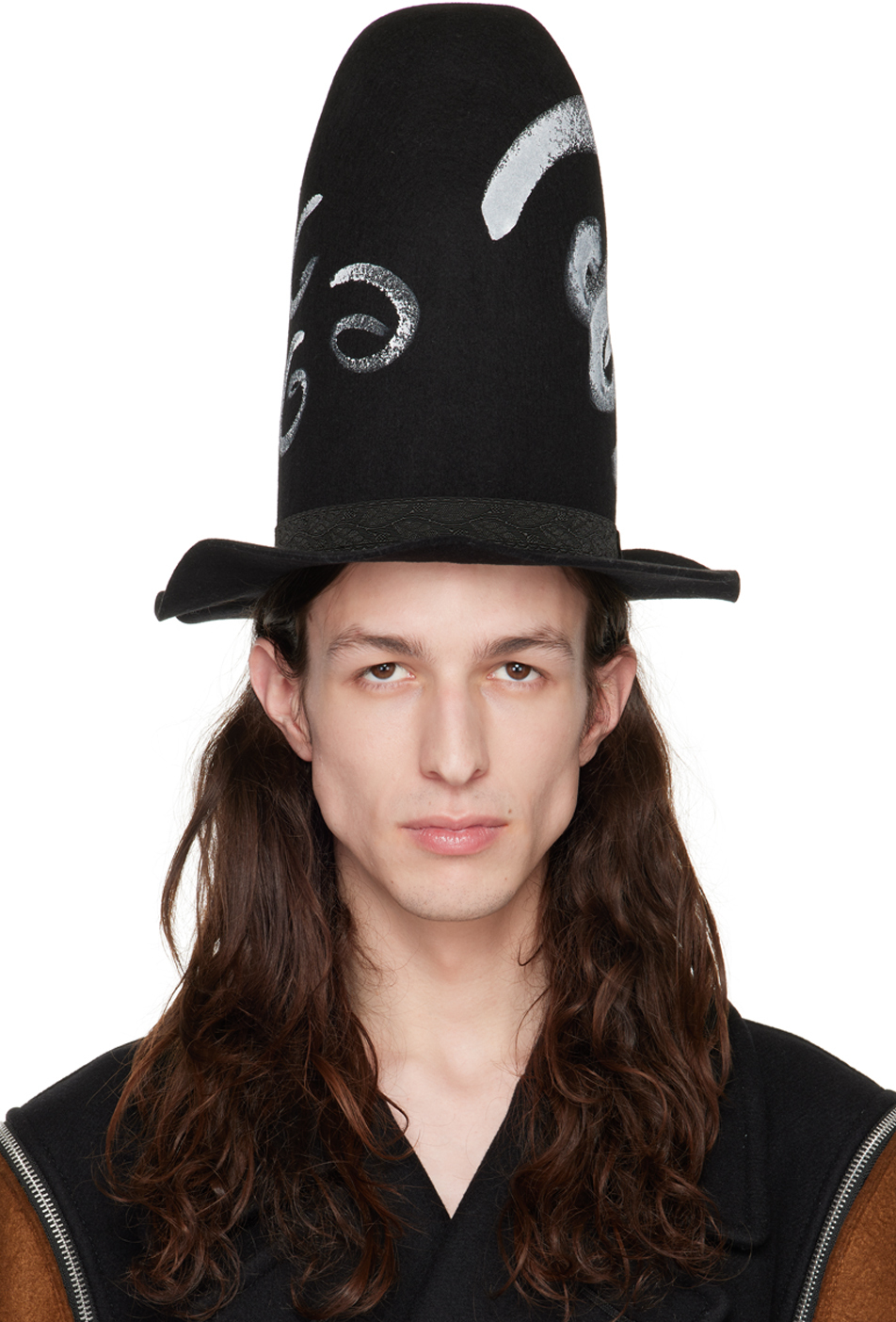

Черная структурированная шляпа с принтом Comme des Garçons Homme Plus