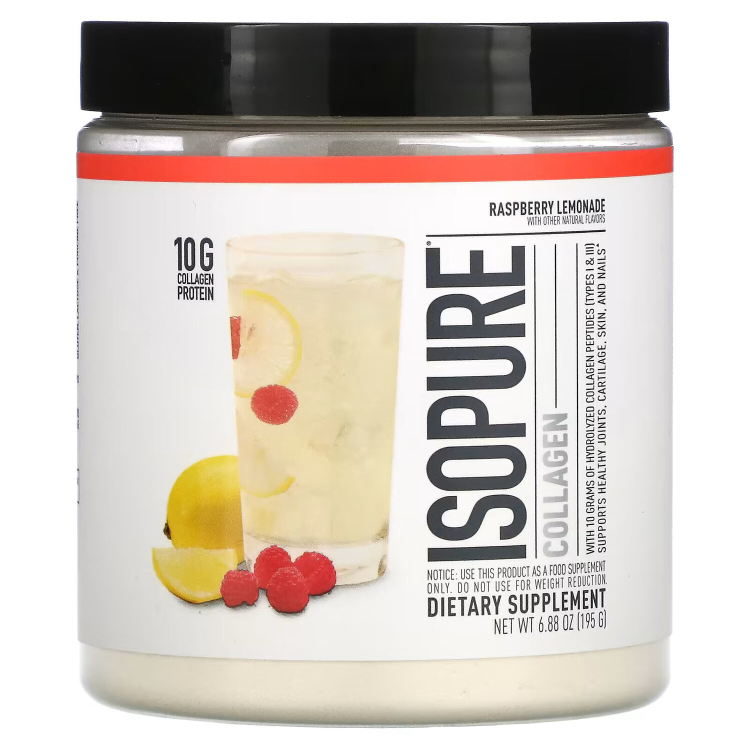 

Isopure, Collagen, малиновый лимонад, 195 г (6,88 унции)