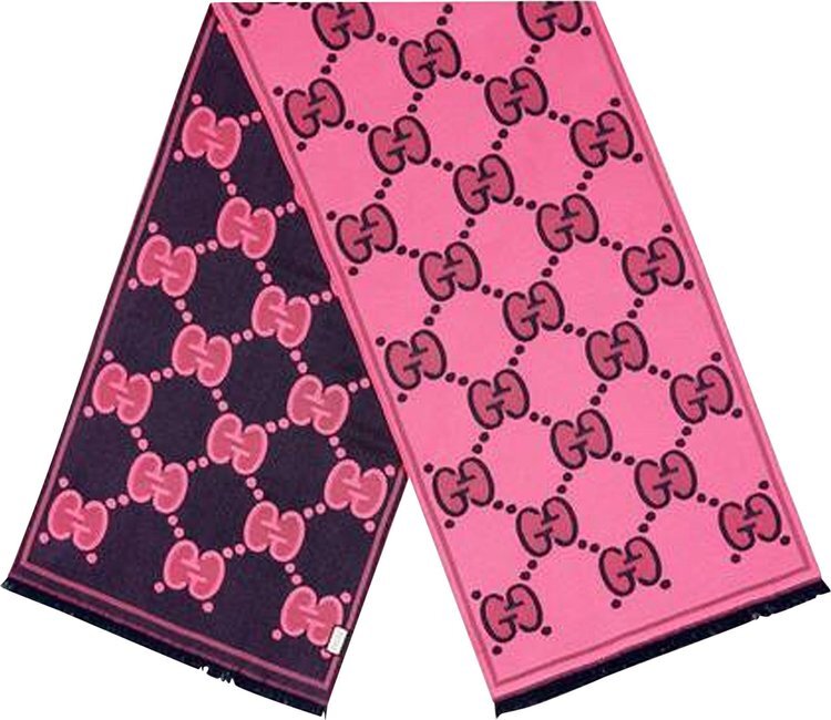 

Шарф Gucci GG Wool Jacquard Scarf Pink, розовый