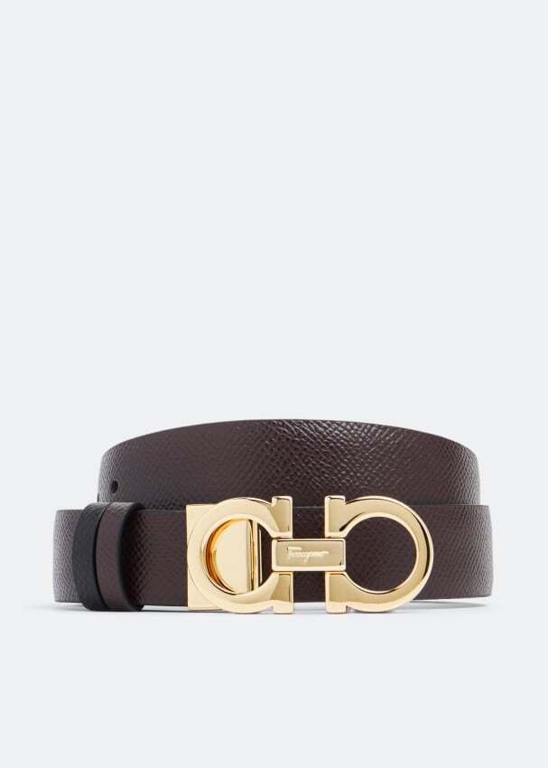 

Ремень FERRAGAMO Reversible Gancini belt, коричневый