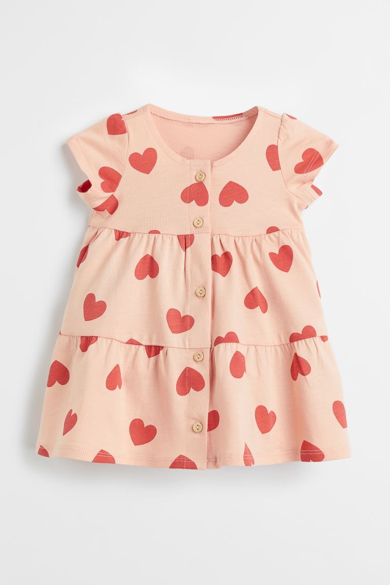

Платье на пуговицах H&M, светло-розовый/сердечки