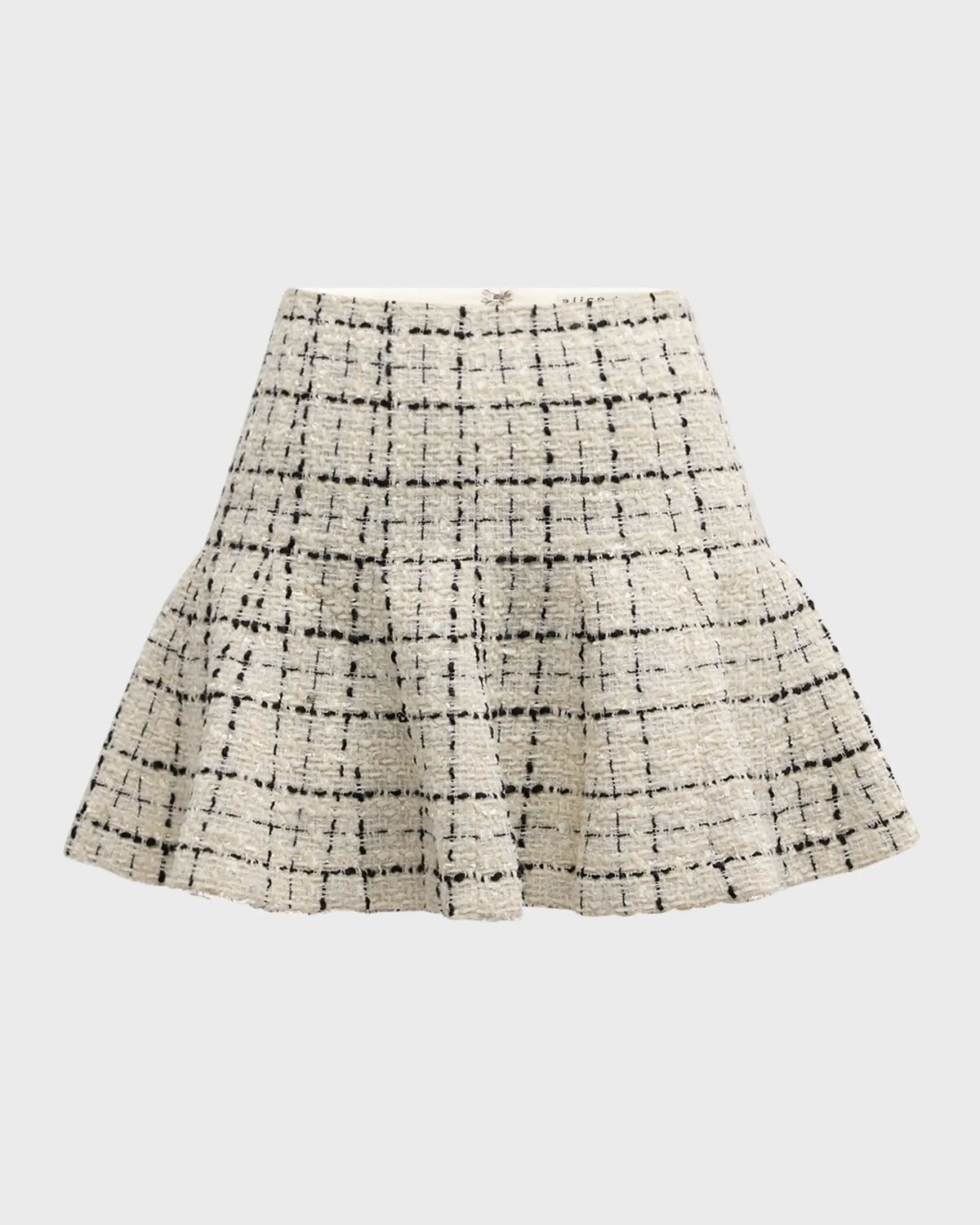 

Мини-юбка Zona с завышенной талией и годеком Alice + Olivia, цвет Off Whiteblack