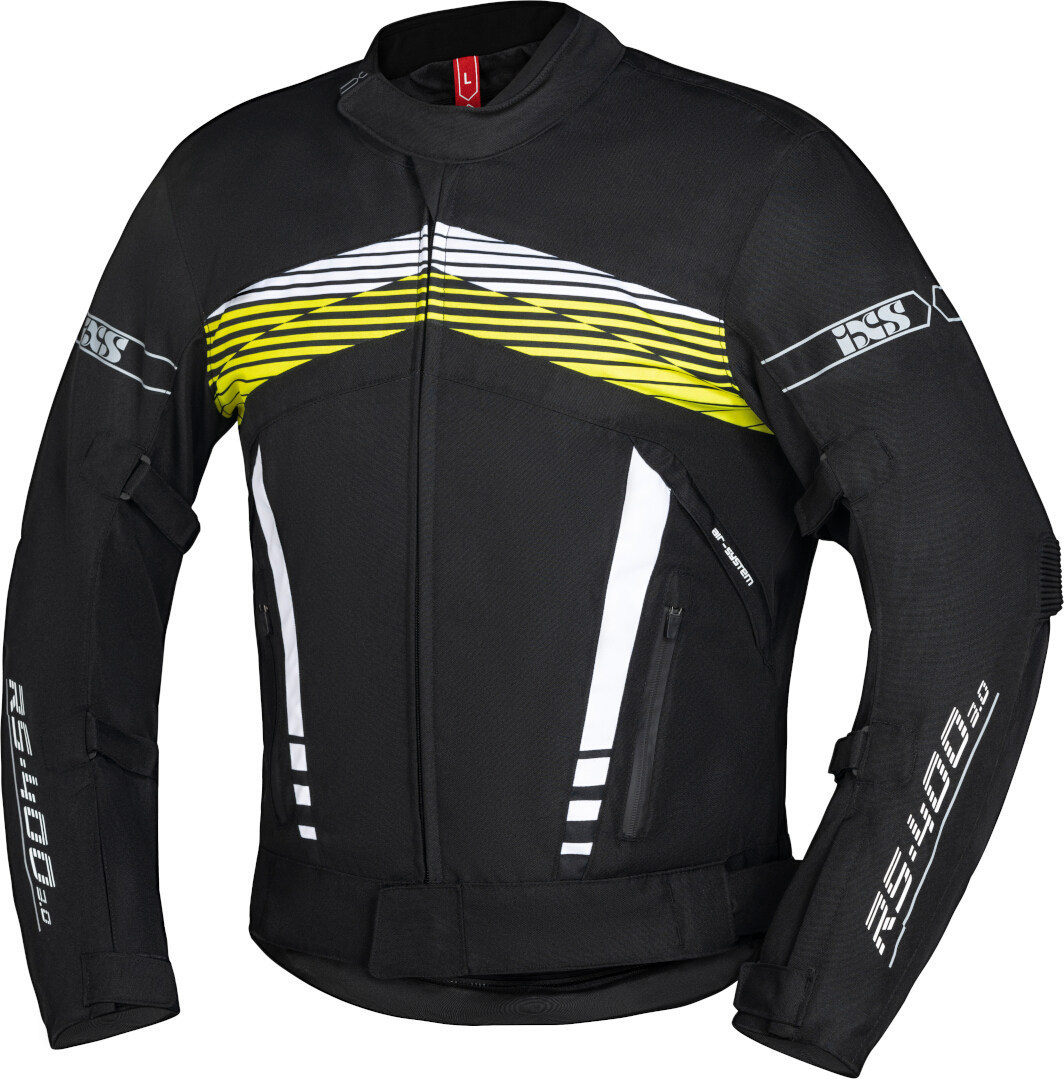 Куртка IXS RS-400-ST 3.0 для мотоцикла Текстильная, черно-бело-желтая