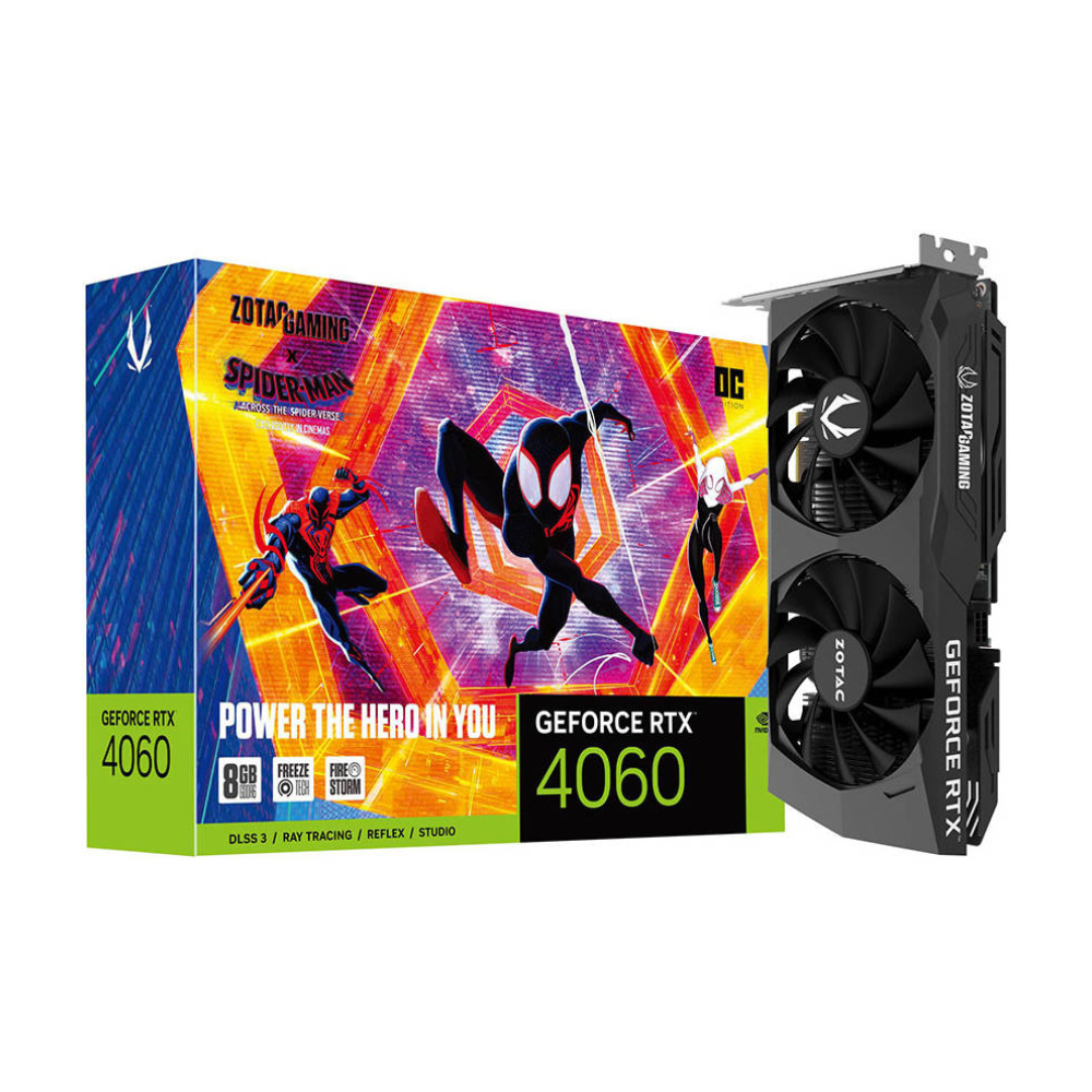 

Видеокарта ZOTAC GeForce RTX 4060 OC SPIDER-MAN Edition, 8 ГБ, черный