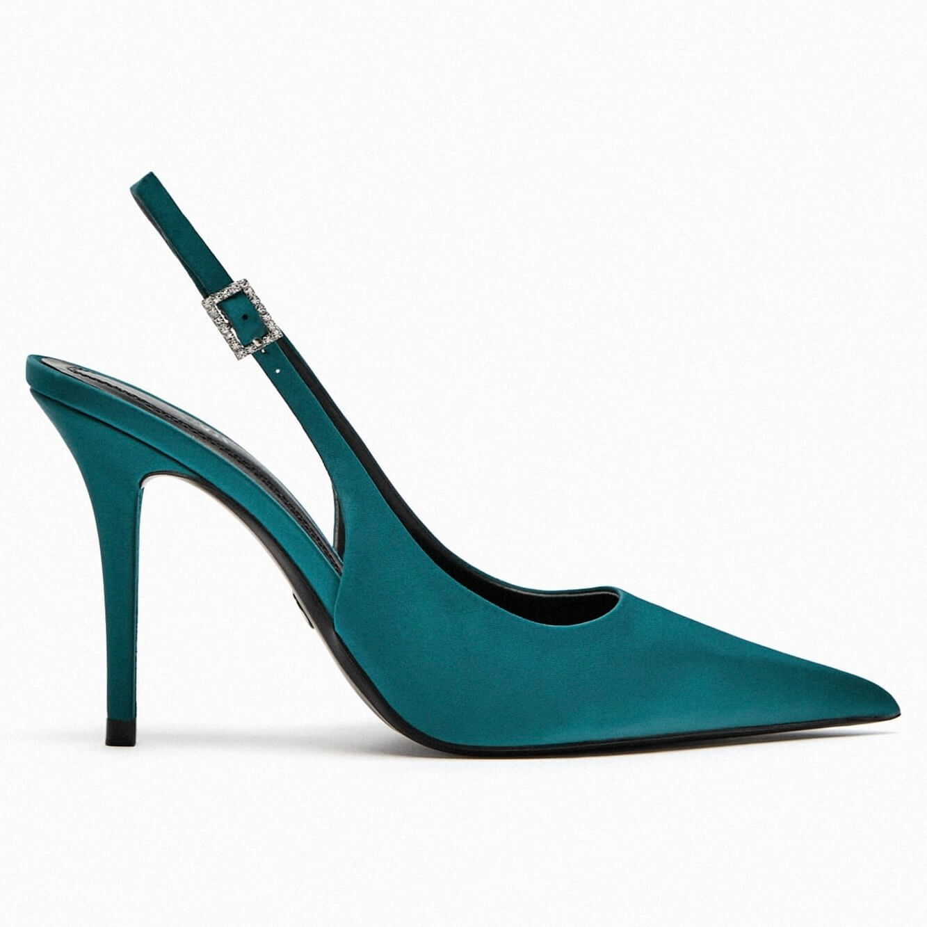 

Туфли Zara Heeled Slingback Metallic, сине-зеленый