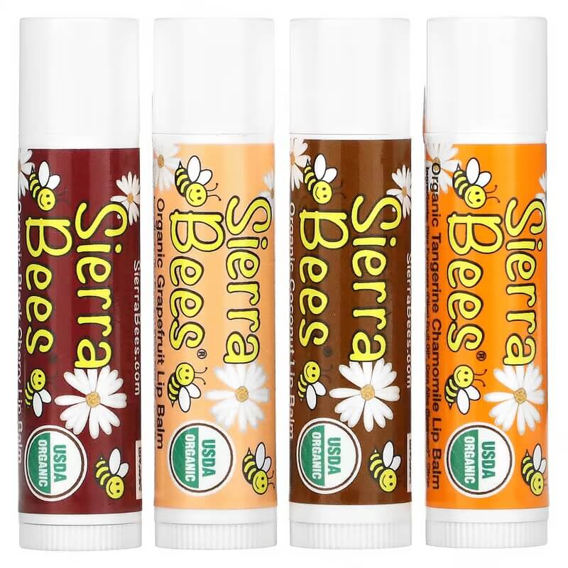 Бальзам для губ Sierra Bees 4 штуки по 4,25 г sierra bees набор органических бальзамов для губ 8 в упаковке 4 25 г 15 унций каждый