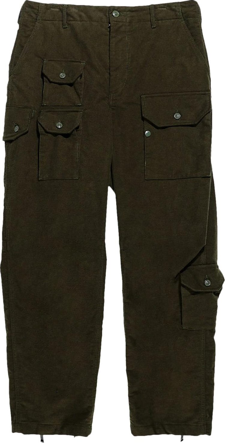 

Брюки Engineered Garments Cotton Moleskin Flight Pants 'Olive', зеленый