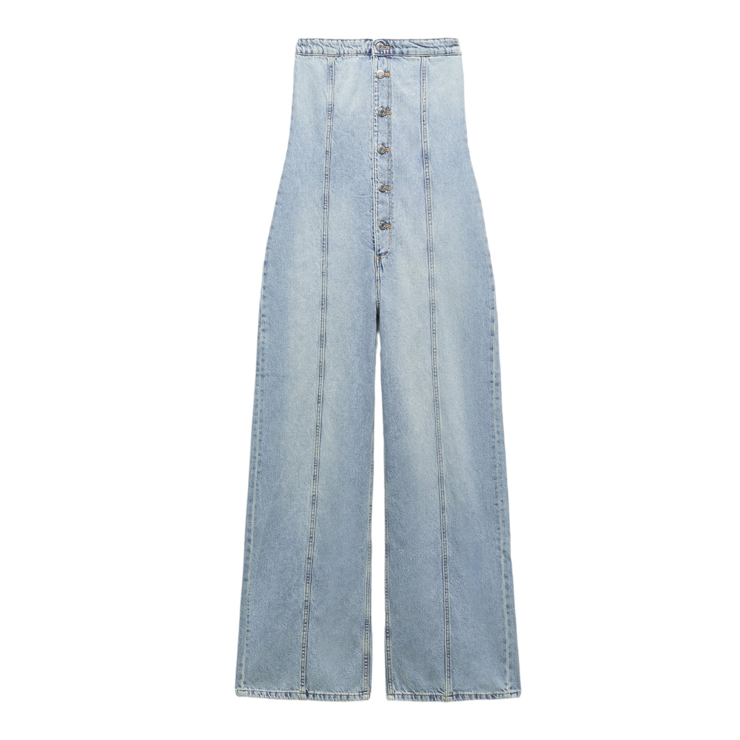 

Комбинезон Zara Trf Strapless Denim, голубой