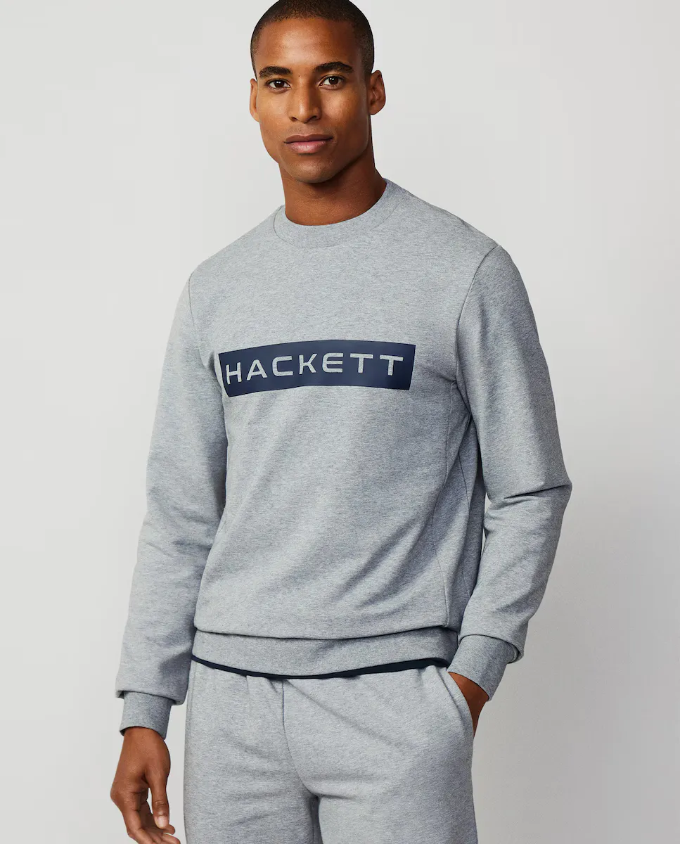 

Мужская толстовка Hackett Sport с принтом логотипа, серый