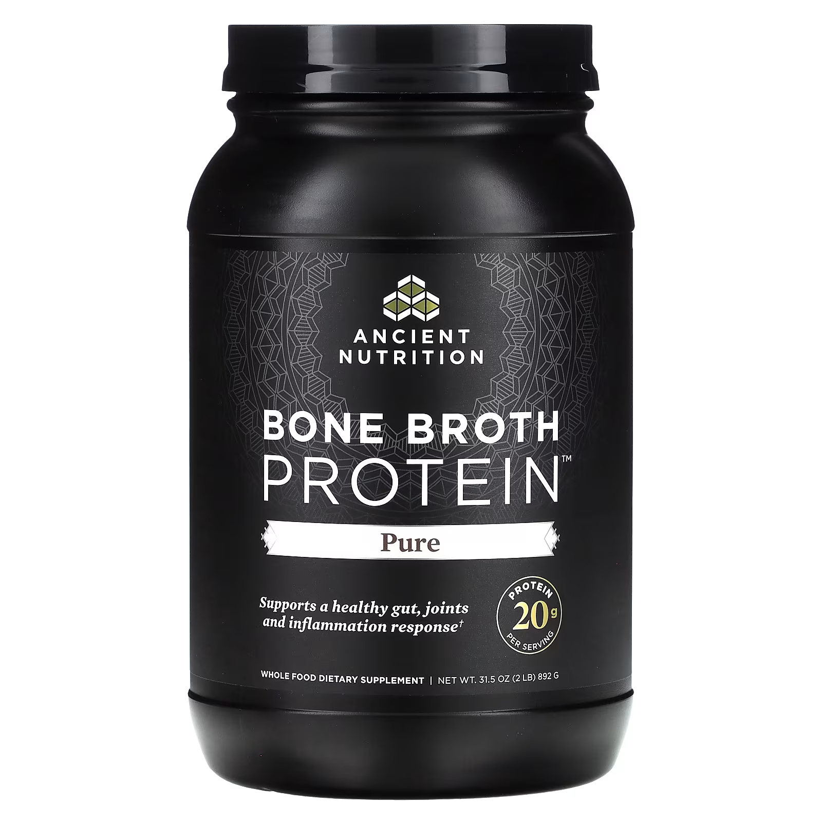 Пищевая добавка Ancient Nutrition Bone Broth Protein Pure пищевая добавка ancient nutrition multi collagen protein brain boost ванильный 454 5 г