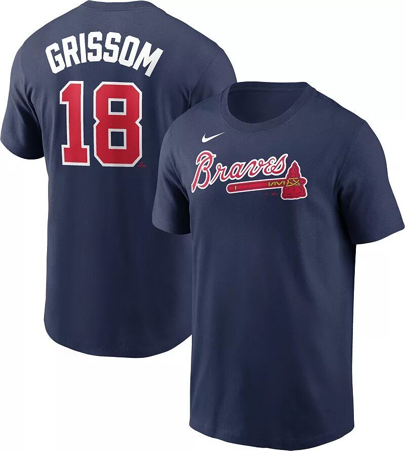 

Мужская темно-синяя футболка Nike Atlanta Braves Vaughn Grissom #18