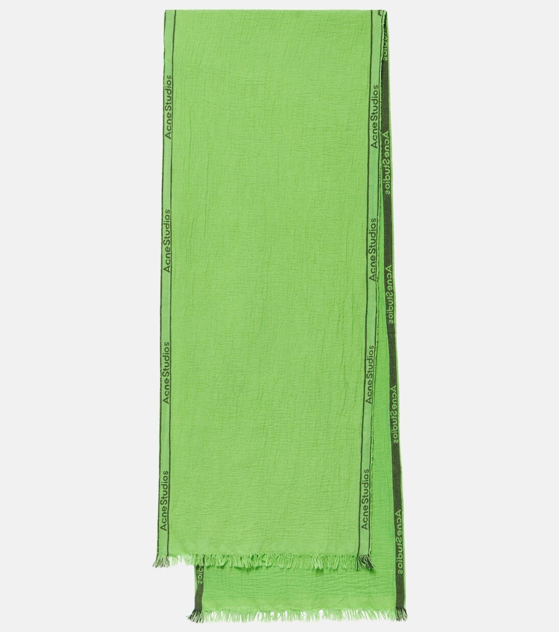 

Хлопковый и льняной шарф Acne Studios, зеленый