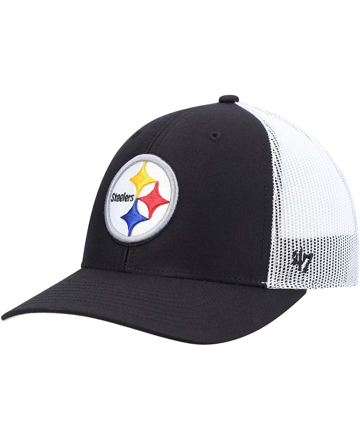 

Мужская черно-белая кепка Pittsburgh Steelers Trucker Snapback '47 Brand