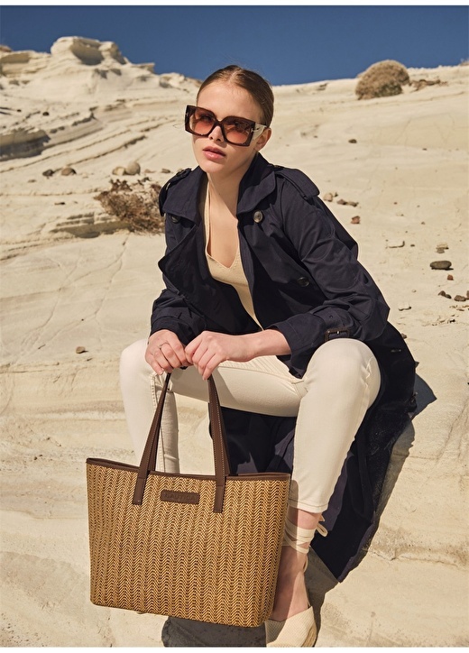 

Коричневая женская вязаная сумка на плечо на молнии Nautica
