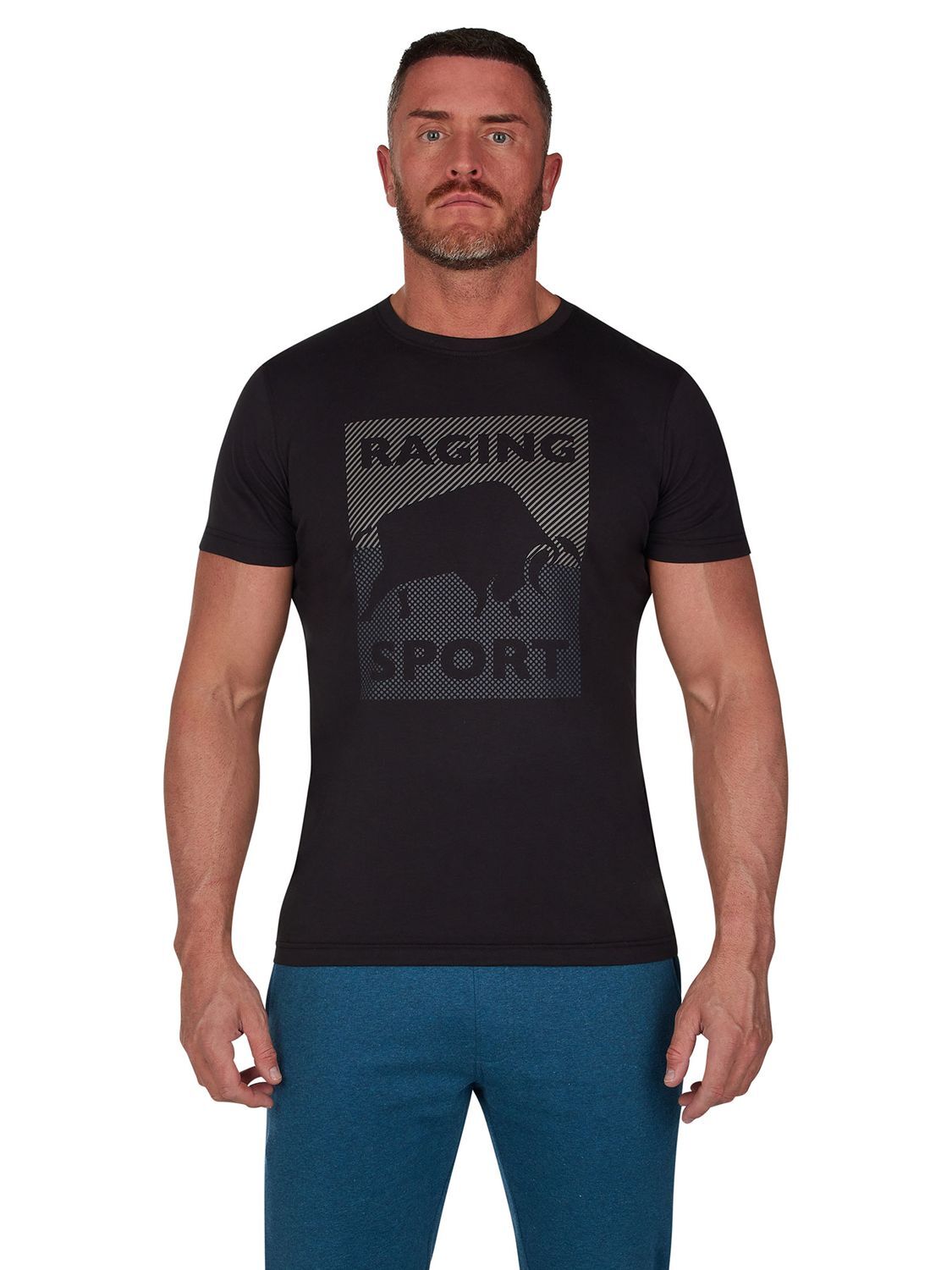 

Спортивная двухцветная футболка Raging Bull, черный