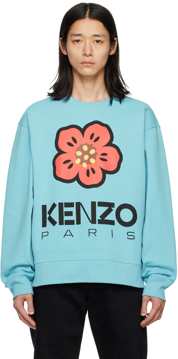 

Синий - Толстовка с цветочным узором Paris Boke Kenzo