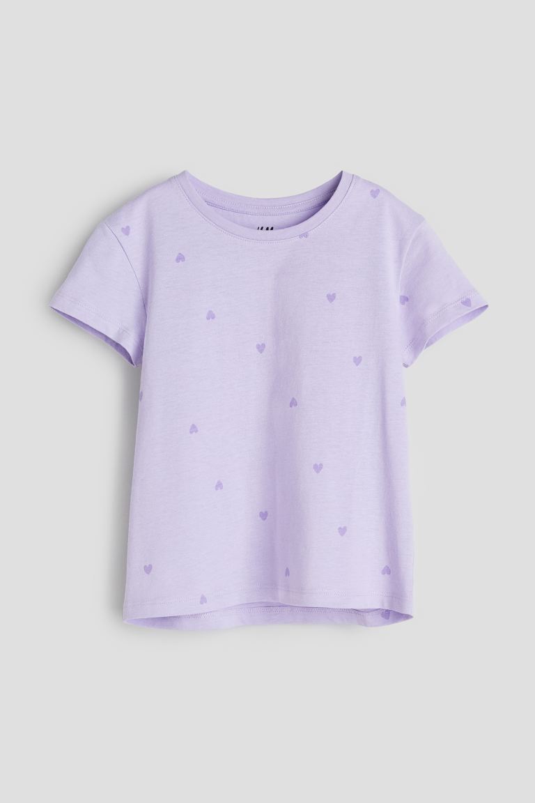 

Футболка с рисунком из хлопкового трикотажа H&M, фиолетовый