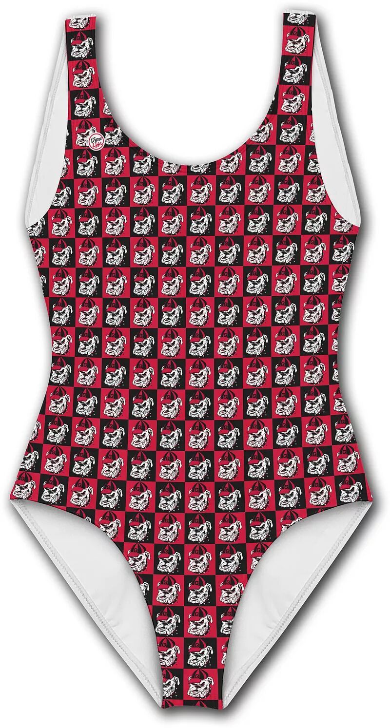 

Женский красный купальник с блоками логотипа Dyme Lyfe Georgia Bulldogs
