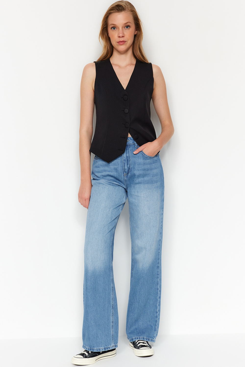 

Джинсы Trendyol Tencelli с нормальной талией, синий