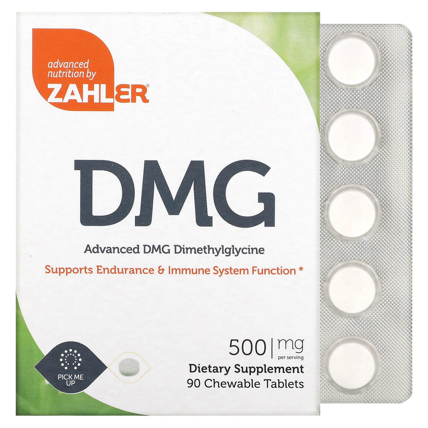 

Advanced DMG, Dimethylglycine, 500 mg, 90 Chewable Tablets, Zahler