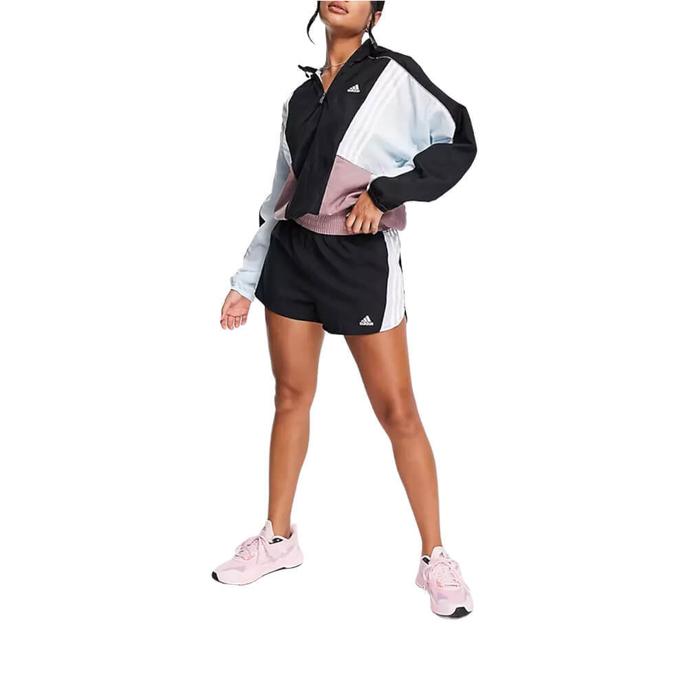 

Шорты Adidas Running Colourblock 3 Stripe High Waisted, черный