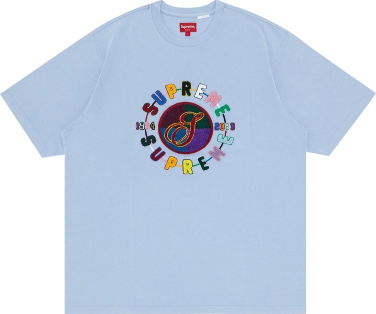 

Футболка Supreme Chenille Crest Short-Sleeve Top 'Light Blue', синий