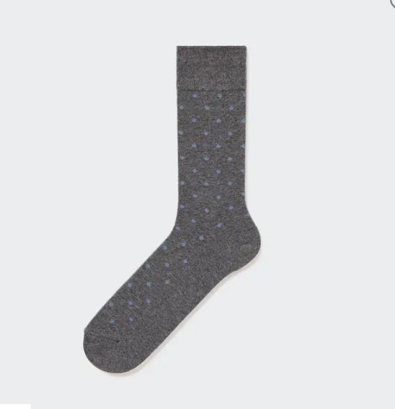 

Носки с принтом в горошек Uniqlo Dotted, темно-серый