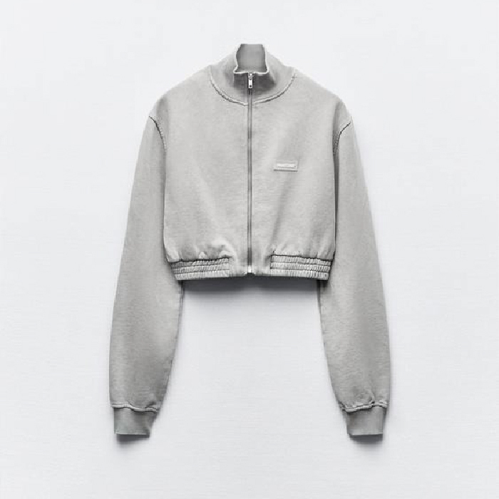 

Бомбер Zara Cropped Pantone, серый