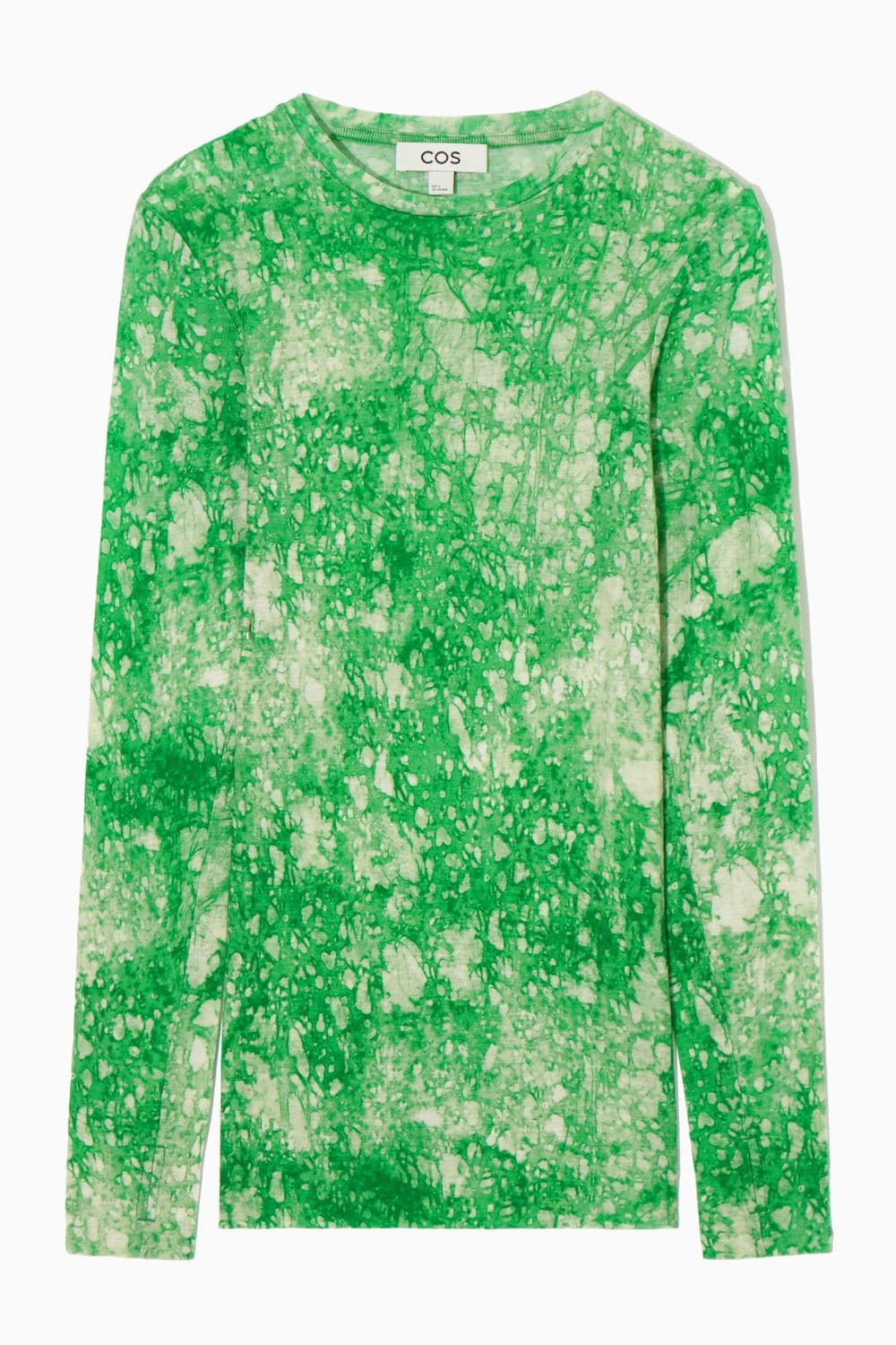 

Лонгслив COS Merino Wool Tie Dye, зеленый
