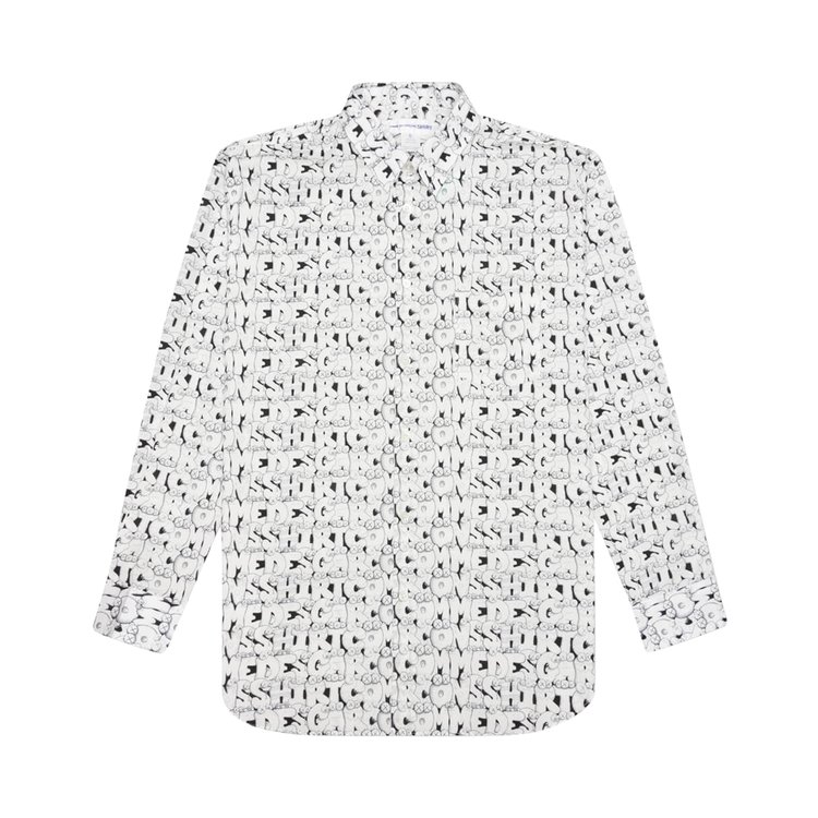 Рубашка Comme des Garçons SHIRT x KAWS Classic Printed Shirt Print E 'White', белый