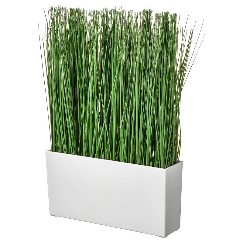 Искусственная трава в горшке IKEA FEJKA Artificial Potted Plant With Pot, Grass, зеленый