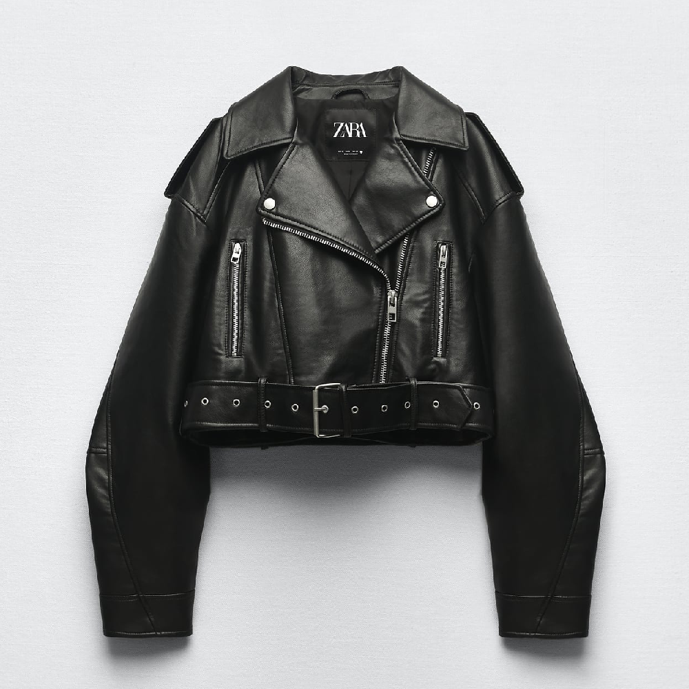 Куртка из искусственной кожи ZARA, черный пиджак из искусственной кожи zara черный