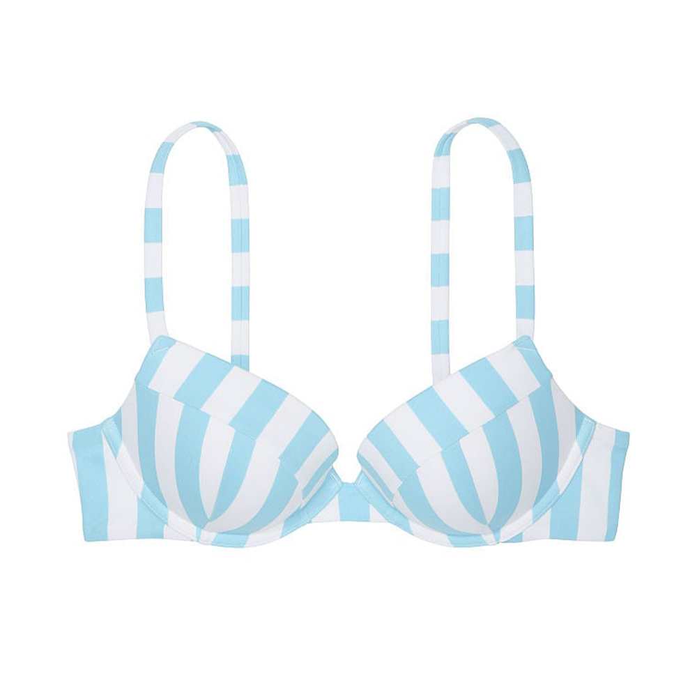 

Верх от купальника Victoria's Secret Swim Mix-and-Match Sexy Tee Push-Up, голубой/белый