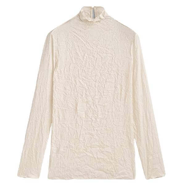 

Водолазка Massimo Dutti Creasedeffect, кремовый