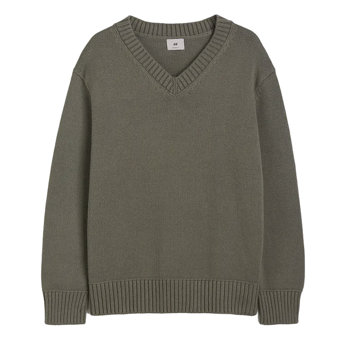 

Пуловер H&M Relaxed Fit, темно-зеленый/хаки