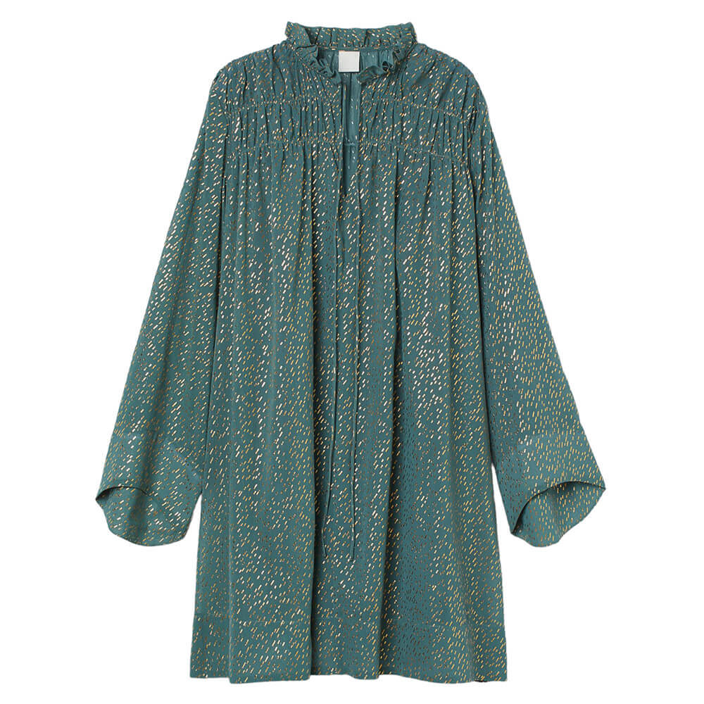 

Платье H&M Crinkled Chiffon, бирюзовый/золотой