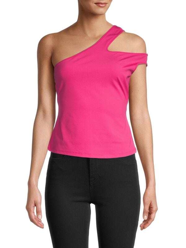 

Топ на Одно Плечо BCBGMAXAZRIA с вырезами, beetroot