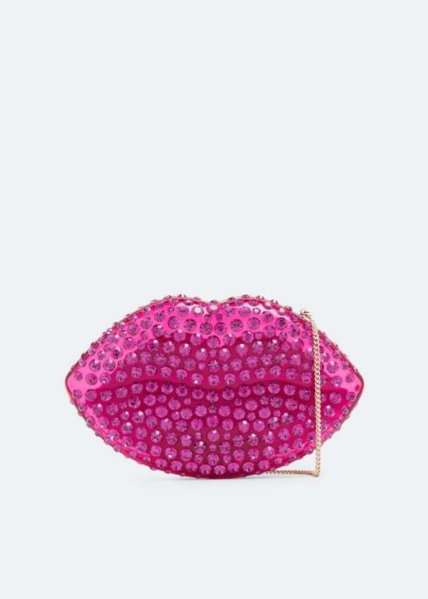 

Клатч AQUAZZURA Kiss Me Minaudière clutch, розовый