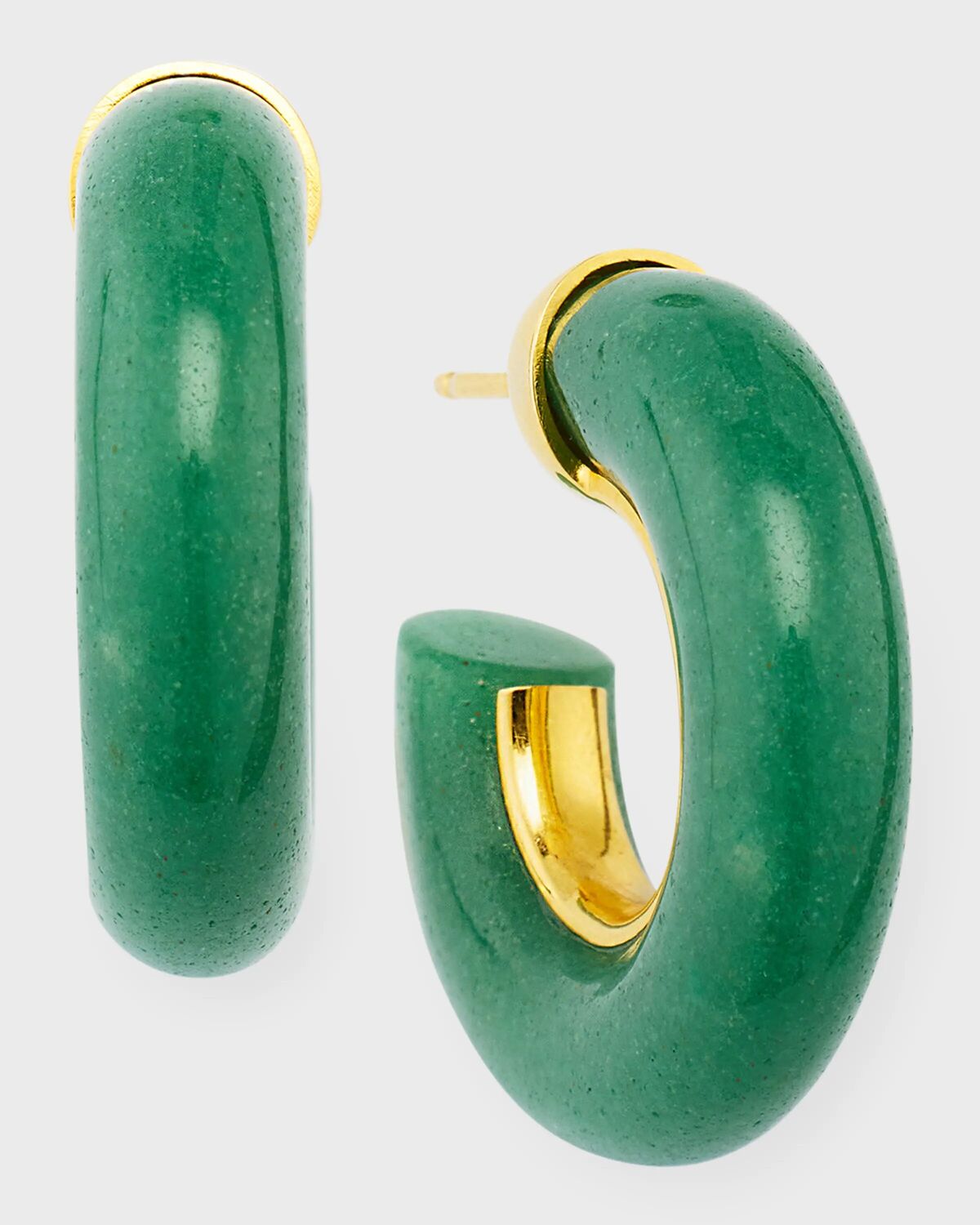 

Массивные серьги-кольца с нефритом и авантюрином NEST Jewelry, цвет Green
