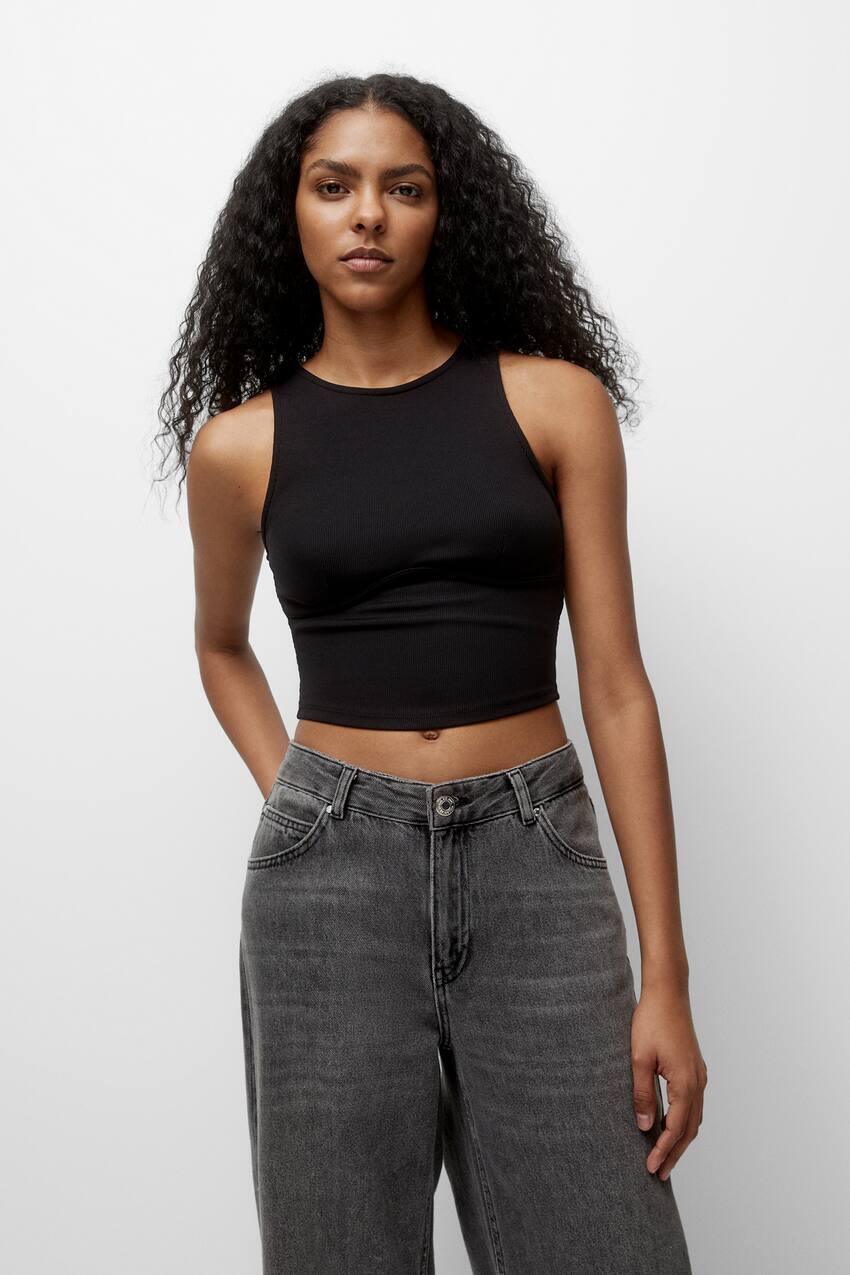 

Корсетная майка Pull&Bear, черный