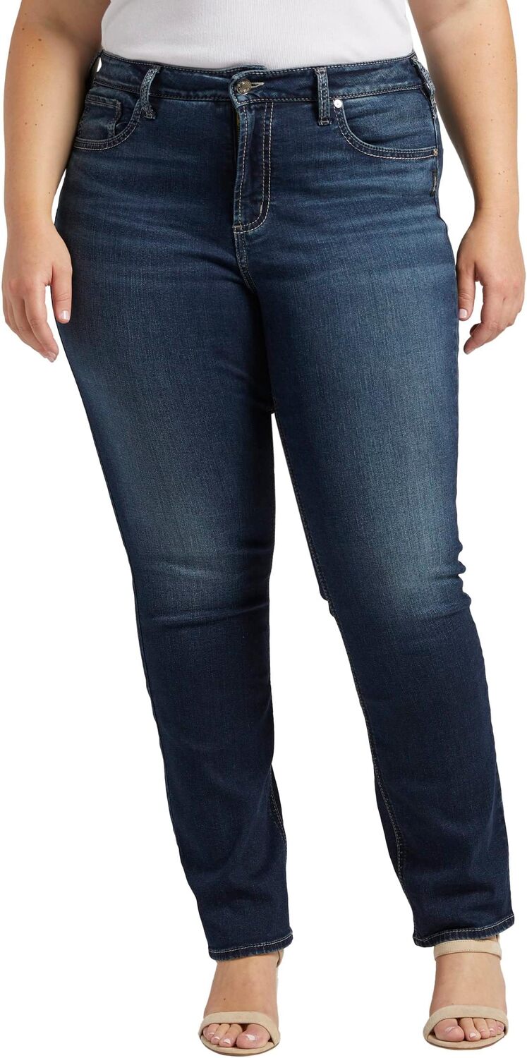 

Джинсы Plus Size Avery High-Rise Straight Leg Jeans W94443EDB457 Silver Jeans Co., цвет Indigo